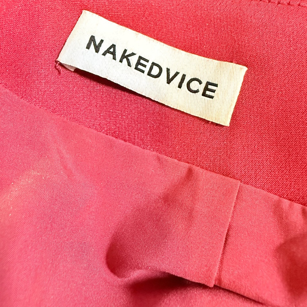 Naked Vice Red Mini Skirt S Y2K Satin Party Skirt Clubwear Going Out Slip Skirt - Picture 7 of 9